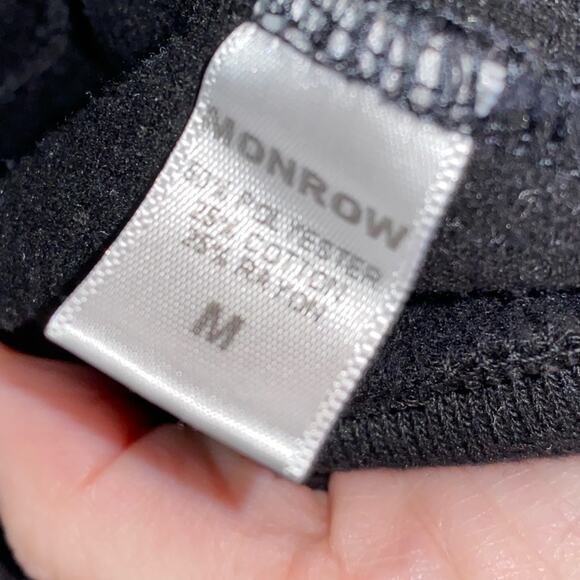 MONROW $134 Stud Sleeve Super Soft Black Sweatshirt MED EUC - Picture 5 of 9